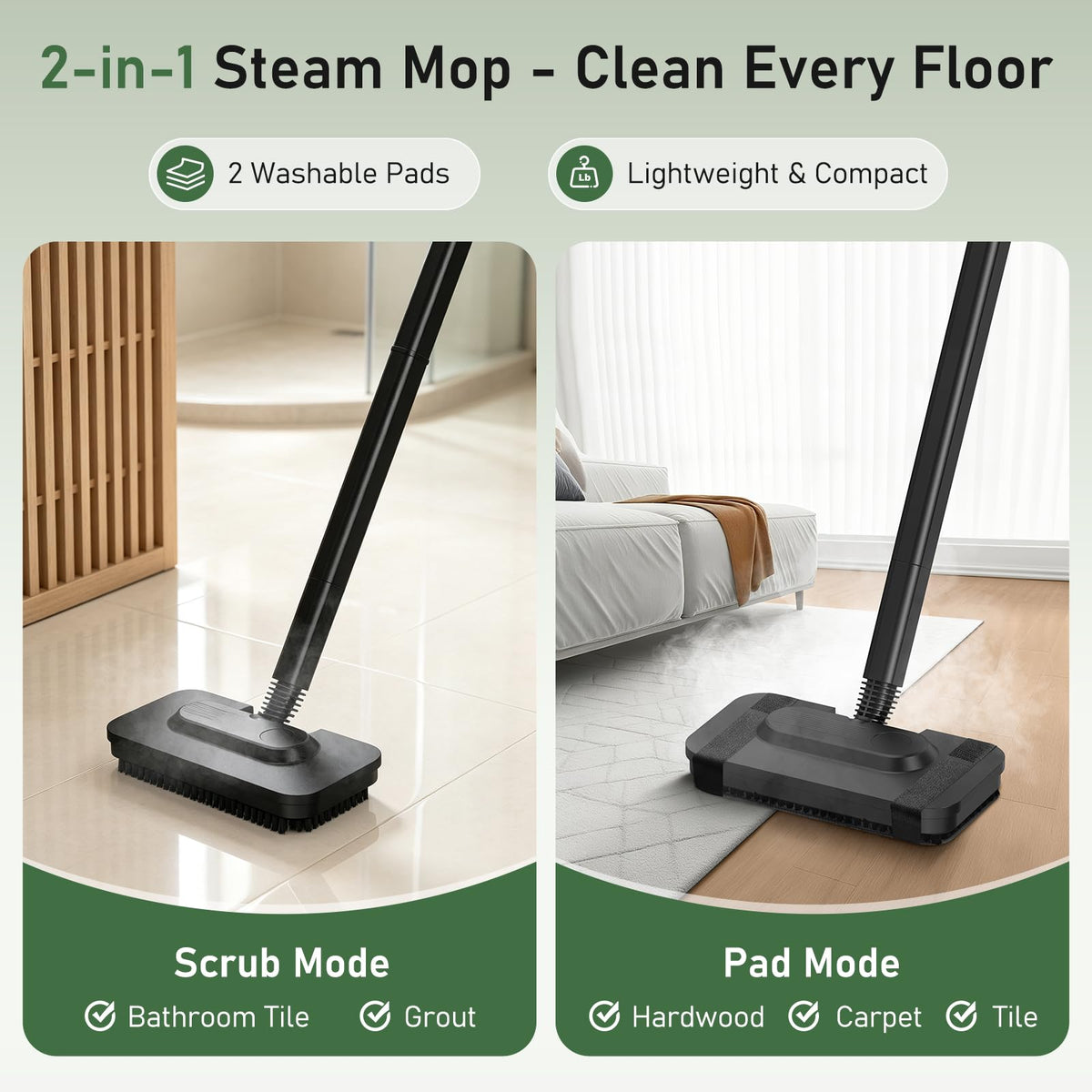 14 IN 1 Steam Cleaner Mop, Handheld Steamer, 1.6L Tank F151584