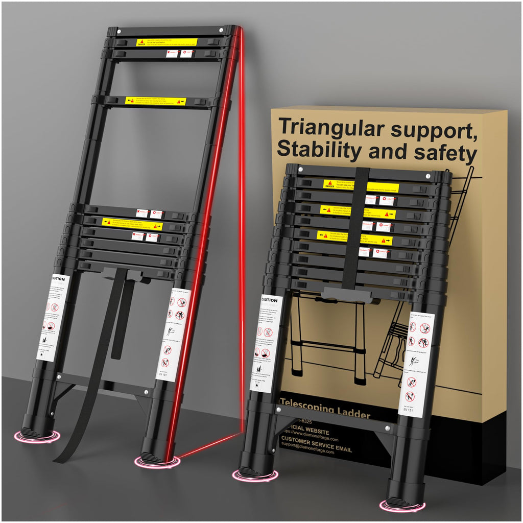 10.5 FT Aluminum Telescoping Ladder 330 Lbs Y755870