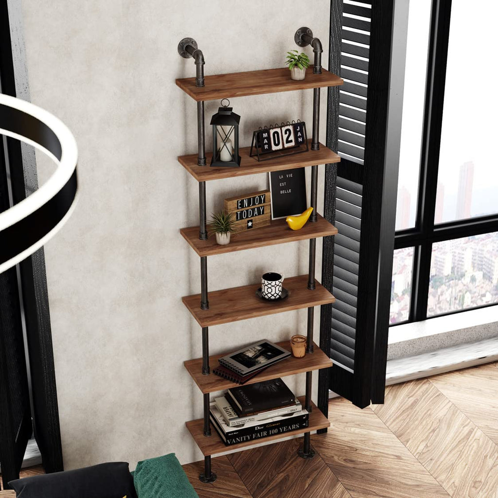 Industrial Pipe 6 Tier Bookshelf P427580