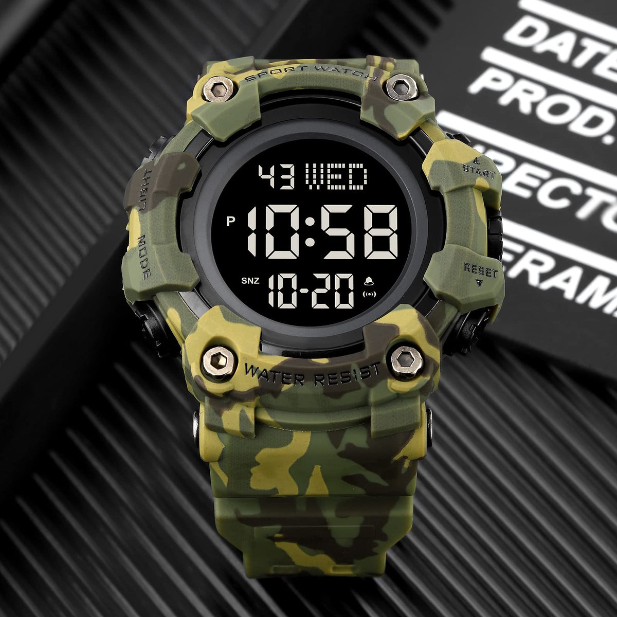 Men's Digital Military Sports Watch Large Face 50M Rubber LED U811