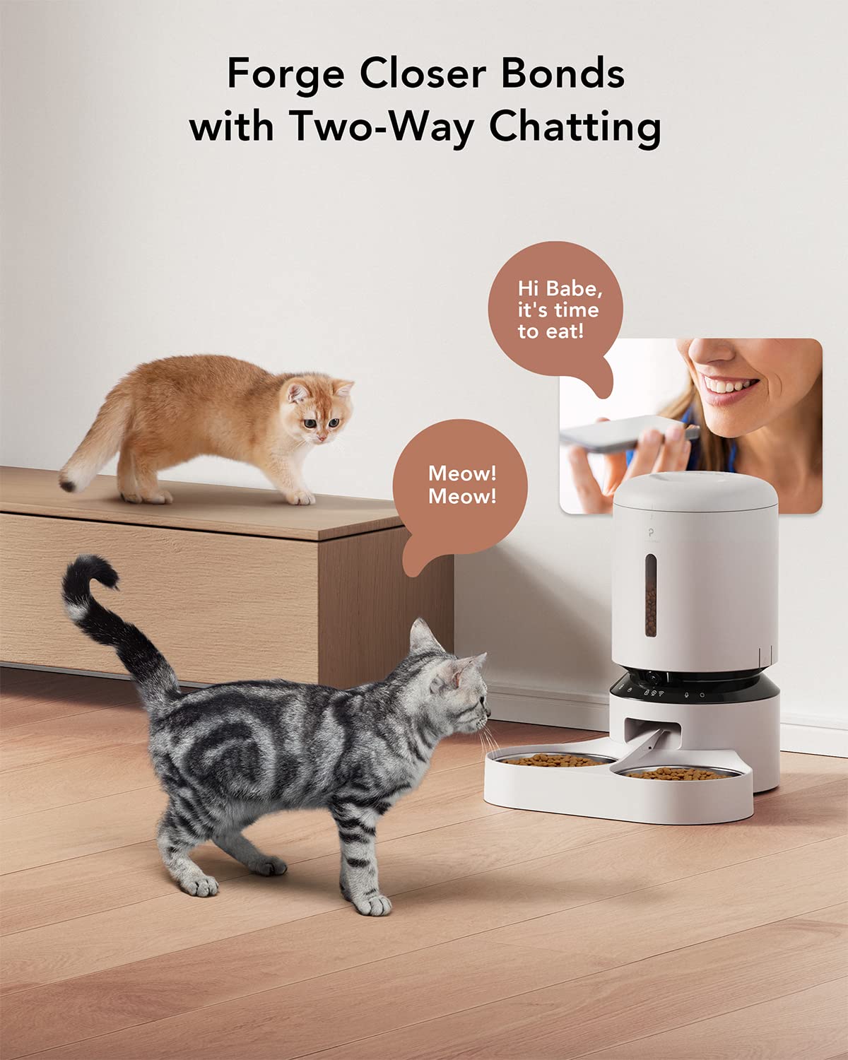 Automatic Cat Feeder with Camera 1080P HD Video 5G WiFi 2-Way Audio I434