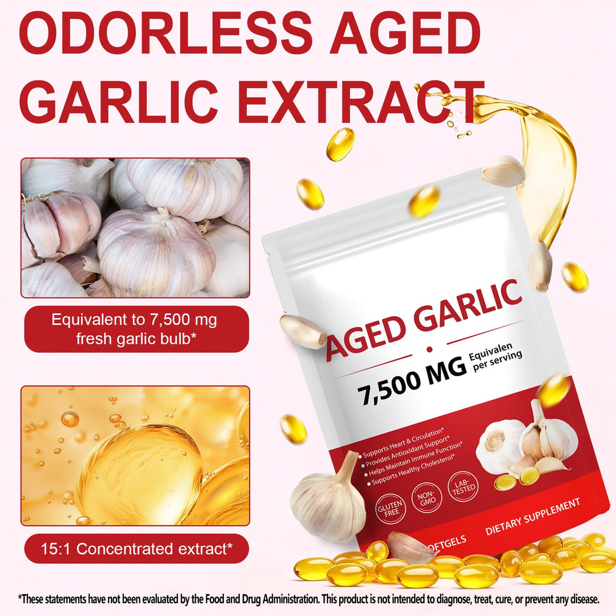 2 Years Aged Garlic Extract Capsules 300 Count Gluten-Free T727311