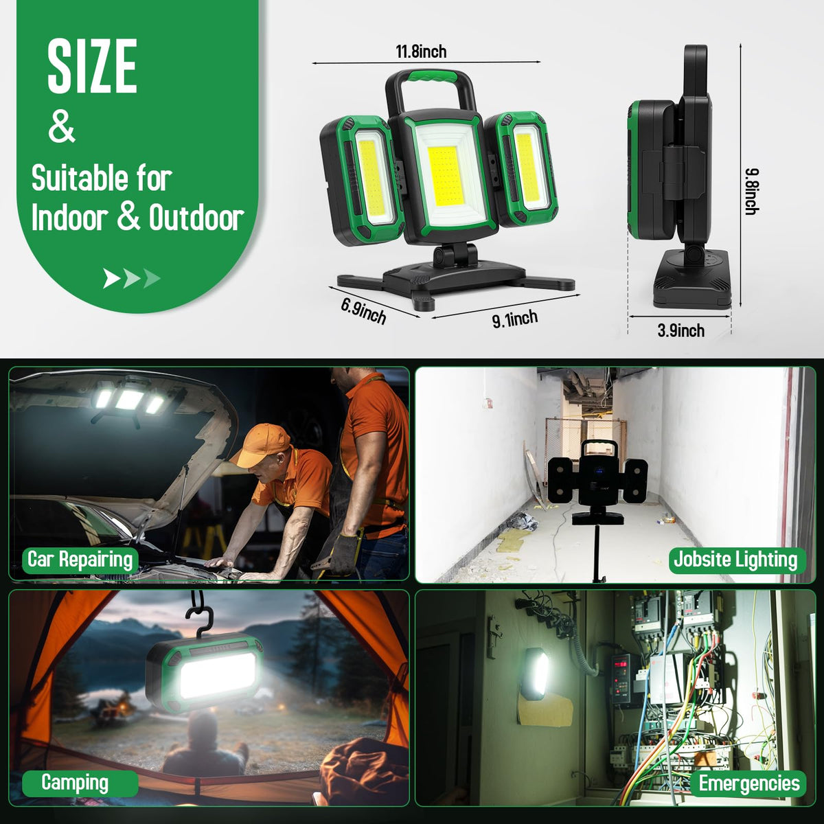 50W 5000LM Rechargeable Magnetic LED Work Light U778