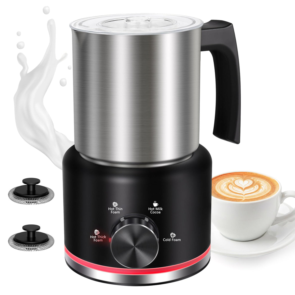 Black Electric Milk Frother and Steamer K829352