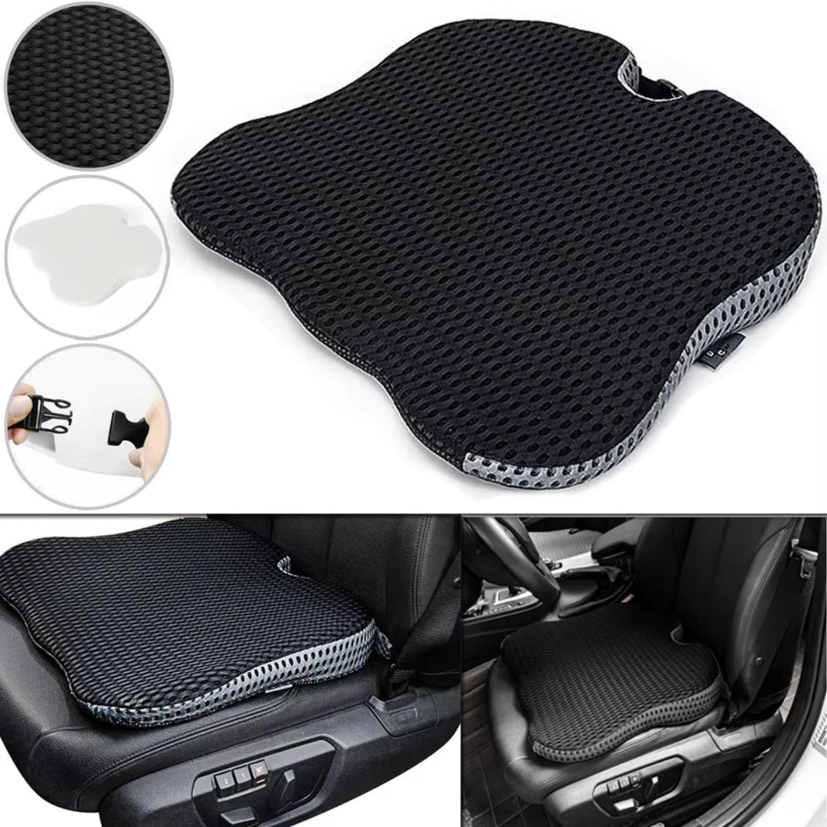 Grey Memory Foam Car Seat Booster Cushion J642937