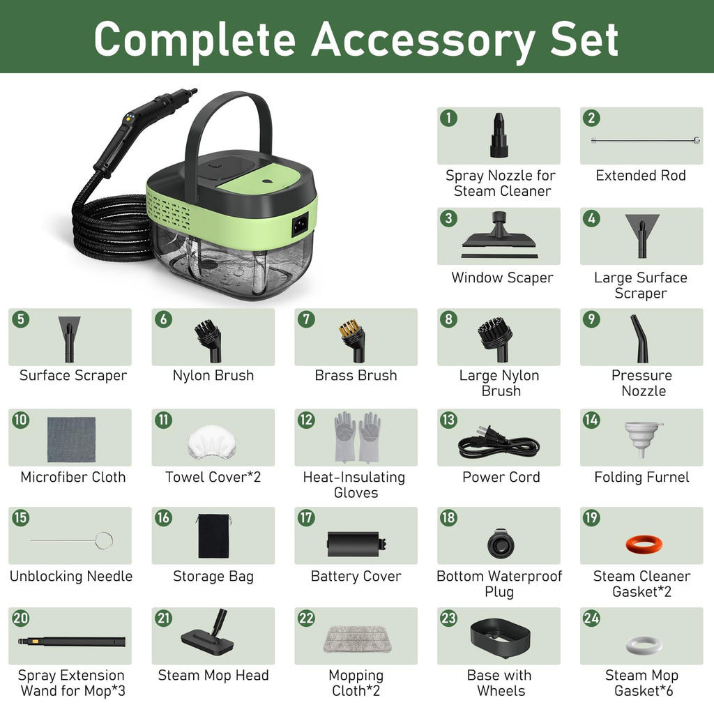 14 IN 1 Steam Cleaner Mop, Handheld Steamer, 1.6L Tank F151584