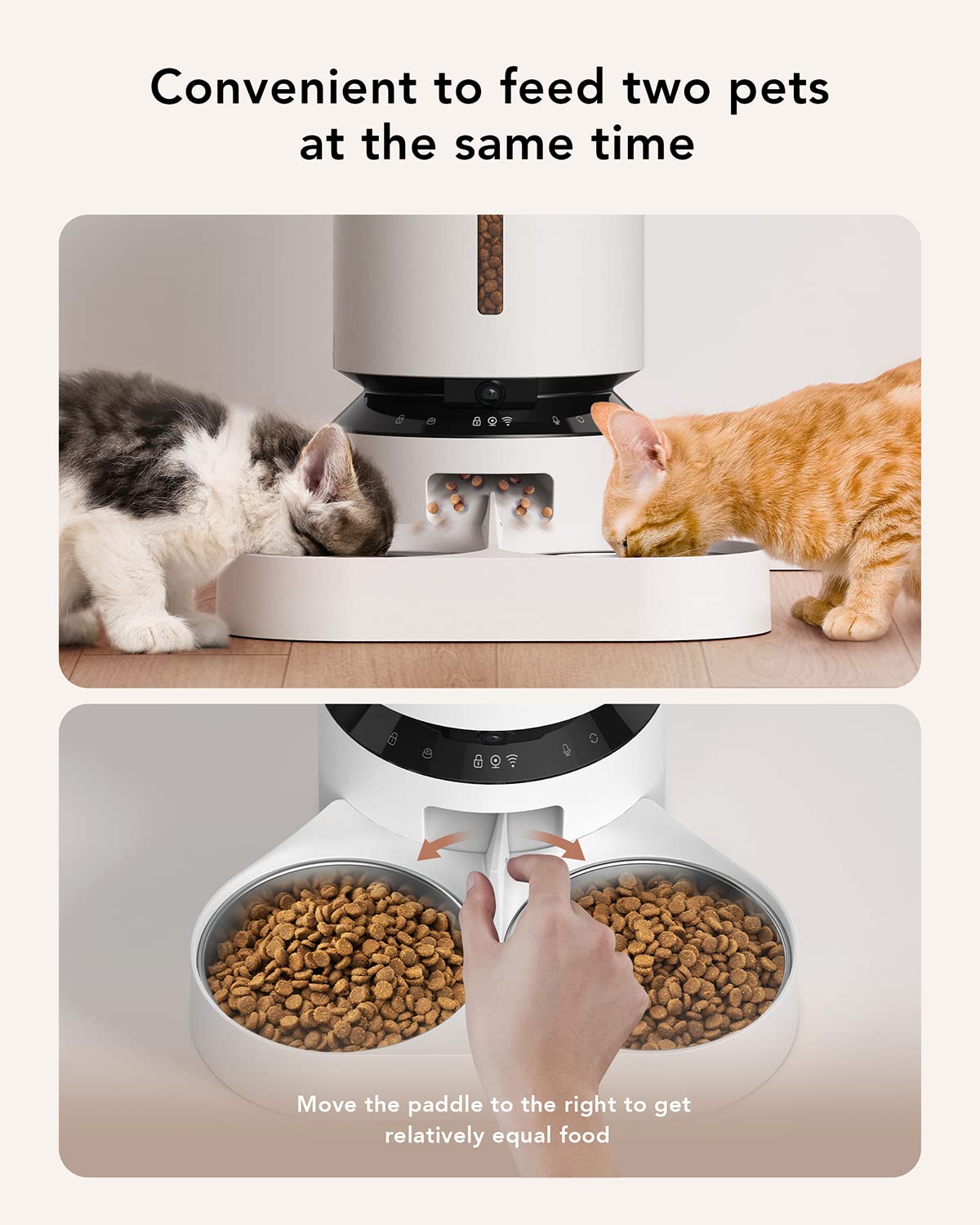 Automatic Cat Feeder with Camera 1080P HD Video 5G WiFi 2-Way Audio I434