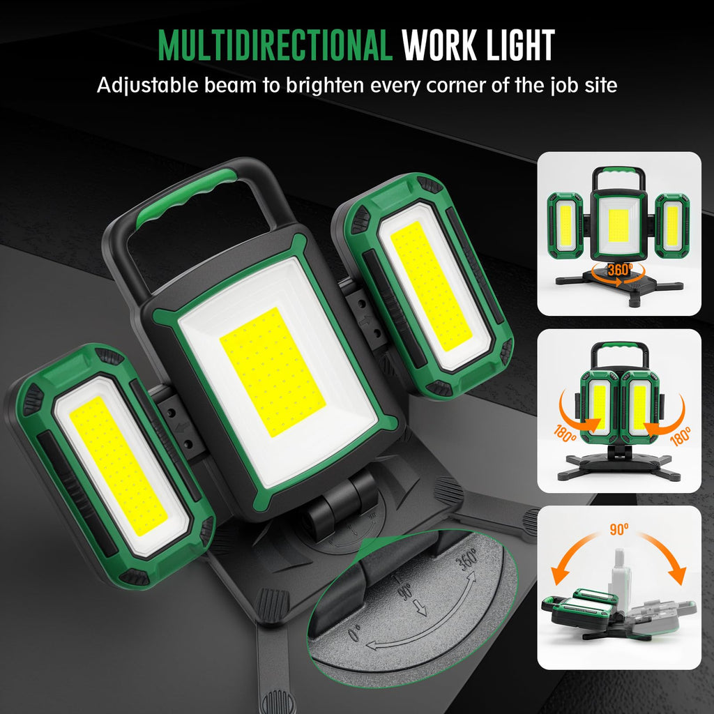50W 5000LM Rechargeable Magnetic LED Work Light U778