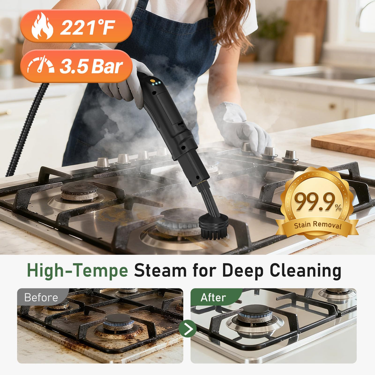 14 IN 1 Steam Cleaner Mop, Handheld Steamer, 1.6L Tank F151584