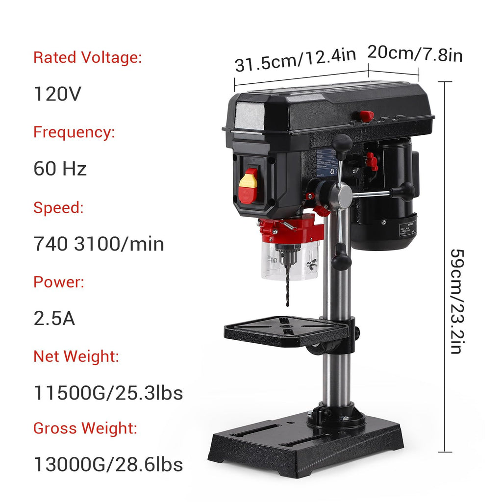 8 Inch 2.5A Benchtop Drill Press with 5 Speed Adjustable C24177