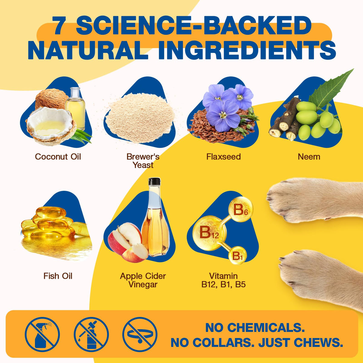 Natural Flea and Tick Chewables for Dogs, 180 Soft Chews Q80424