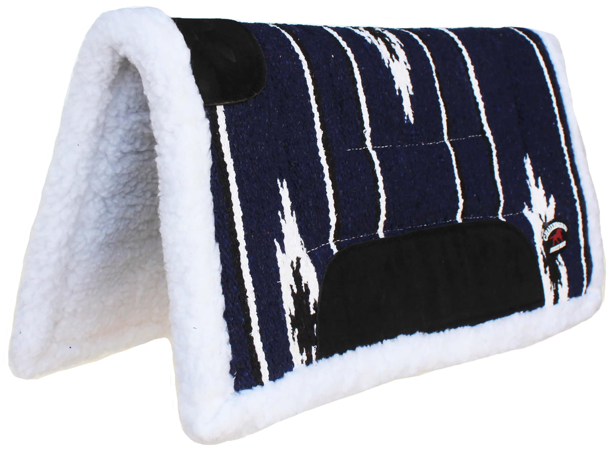 24"x24" Cotton Acrylic Fleece Padded Western Saddle Pad Navy D6738