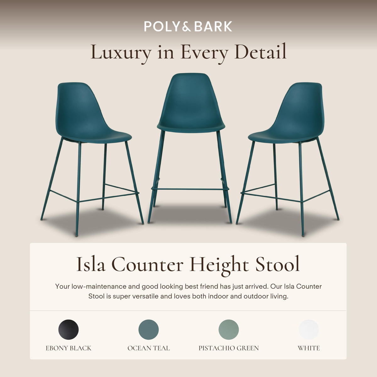 Set of 3 Counter Height Bar Stools N3366