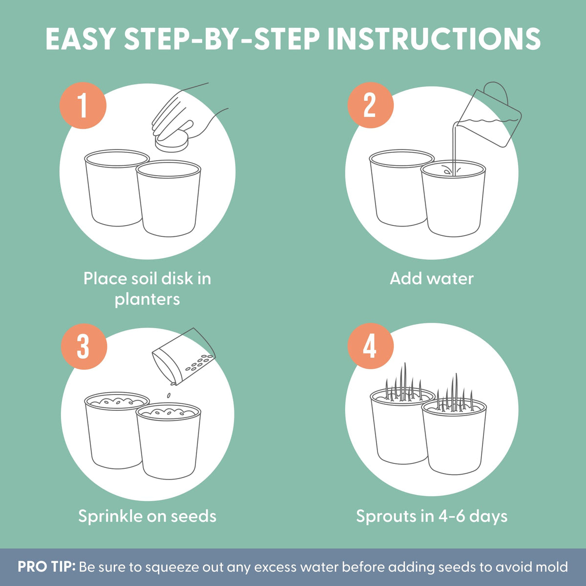 Organic Cat Grass Growing Kit with Seed, Soil and Two Ceramic Planters M639