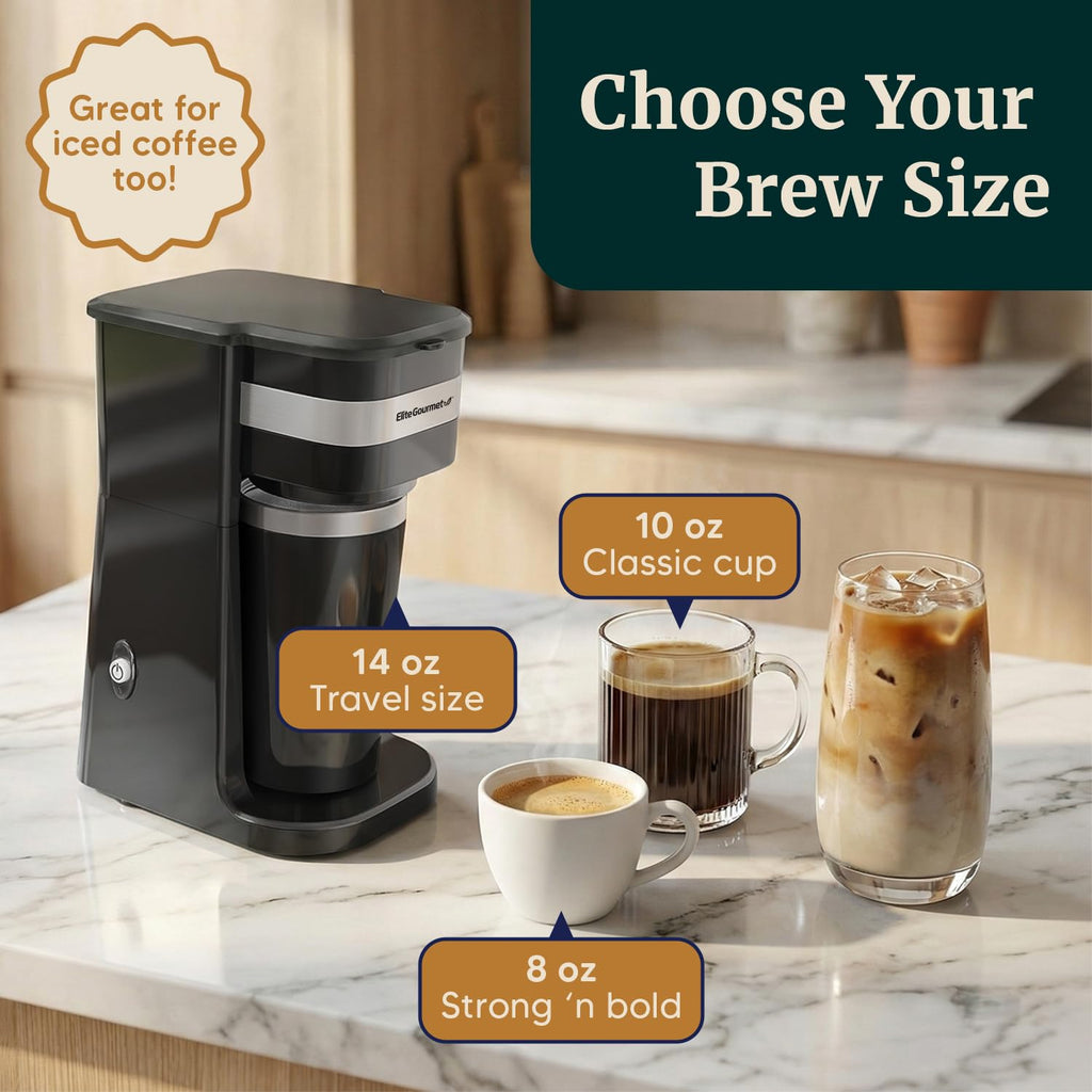 Black Single-Serve Compact Coffee Maker G8369