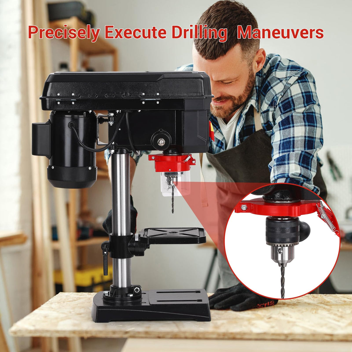 8 Inch 2.5A Benchtop Drill Press with 5 Speed Adjustable C24177