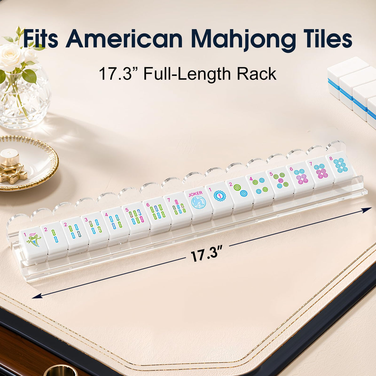Clear Acrylic Mahjong Racks with Pushers, 4-Pack B696664