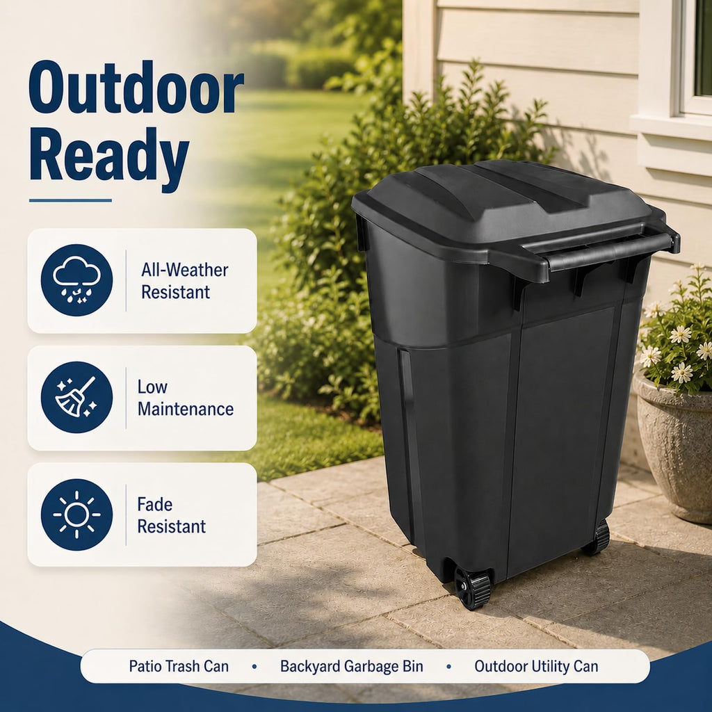 45 Gallon Wheeled Outdoor Trash Can with Lid G8719
