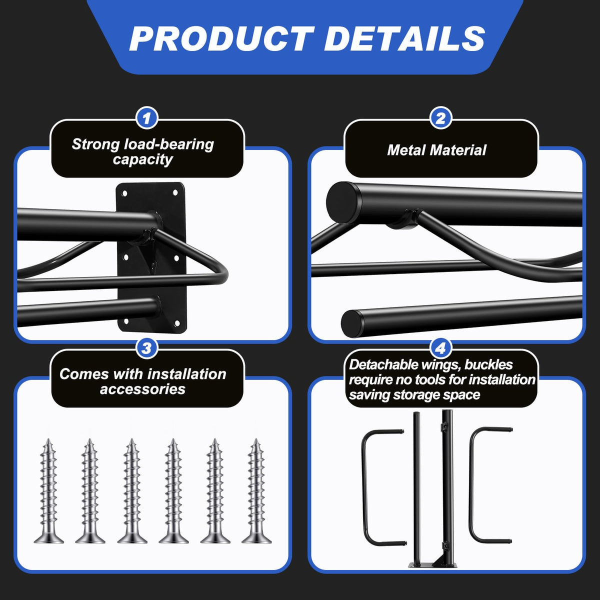 12 Pack Wall Mount Saddle Rack with Bridle Hooks Q466984