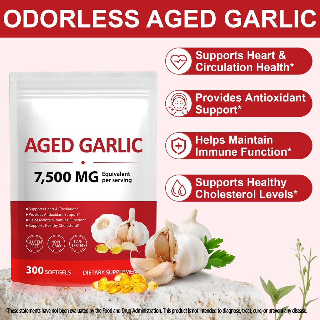 2 Years Aged Garlic Extract Capsules 300 Count Gluten-Free T727311