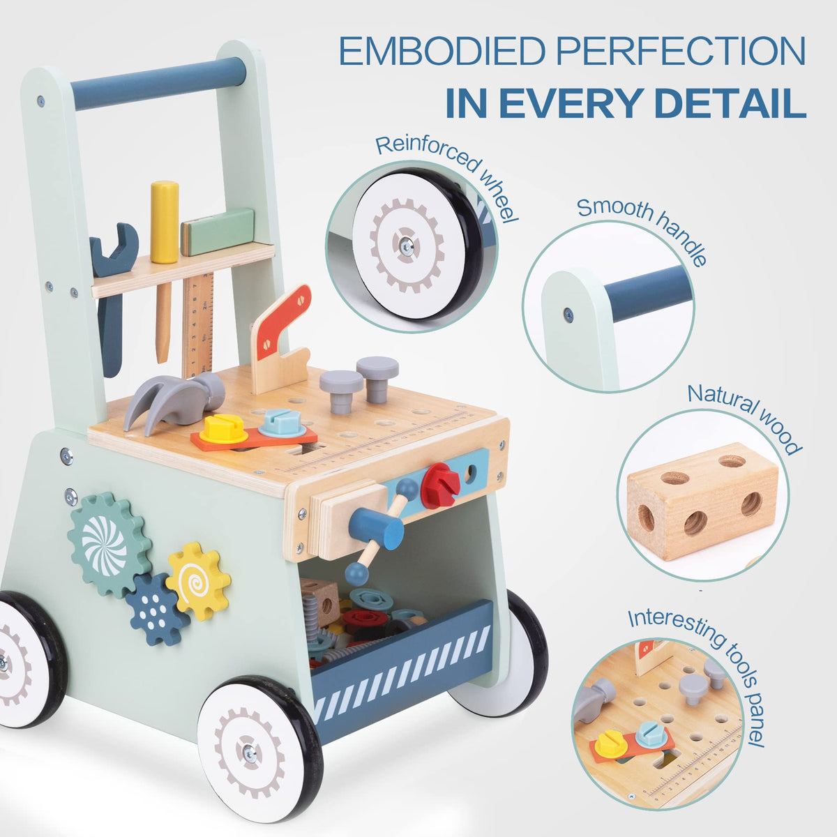 Wooden Baby Walker and Tool Bench J604461