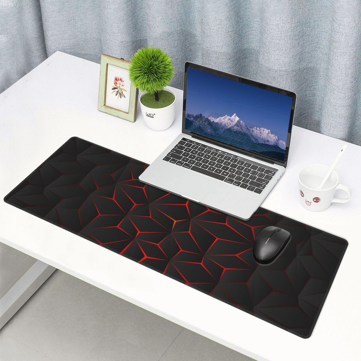 Black Red Large Gaming Mouse Pad 31.5 x 12 inch M603133