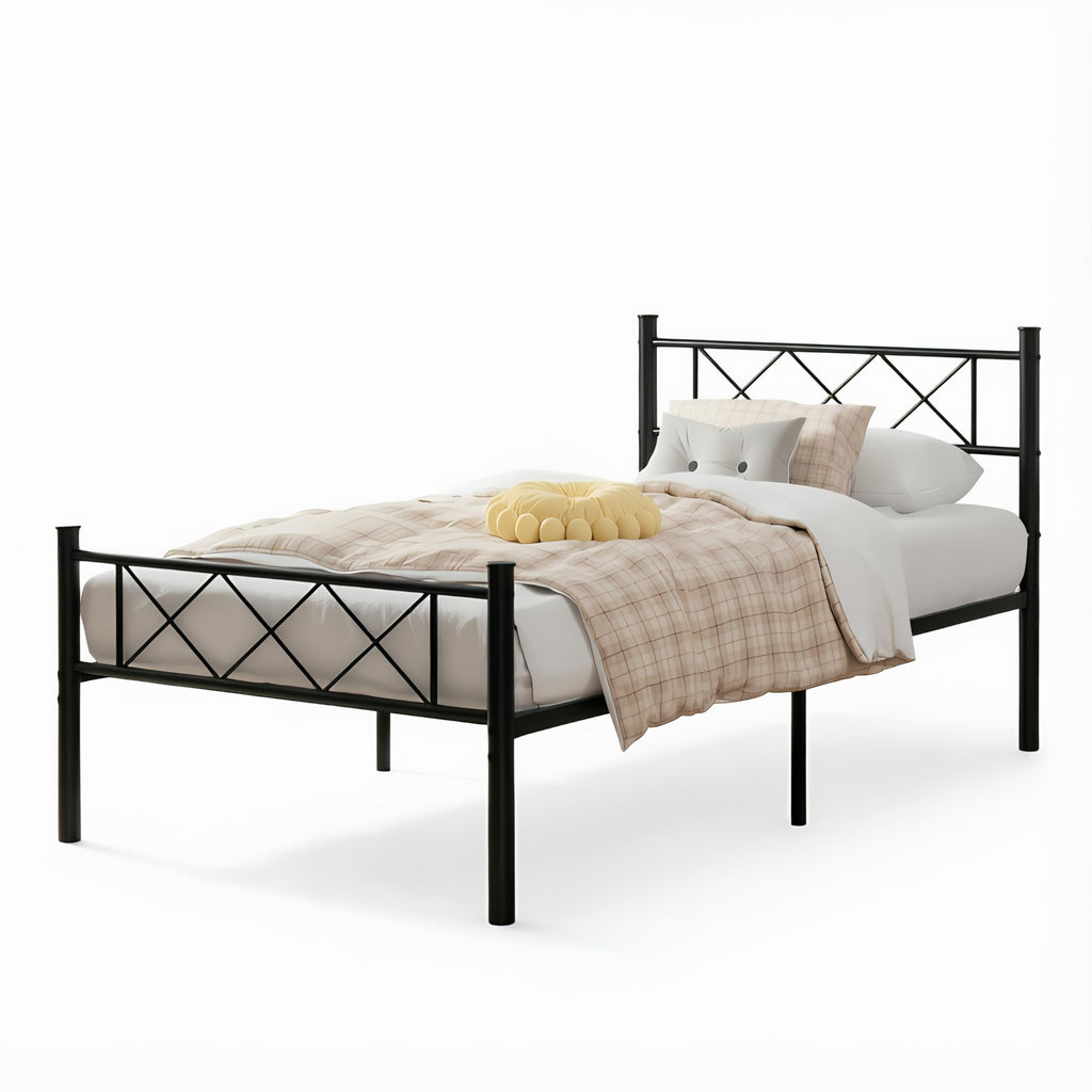 Twin Size Metal Bed Frame with Headboard A95602