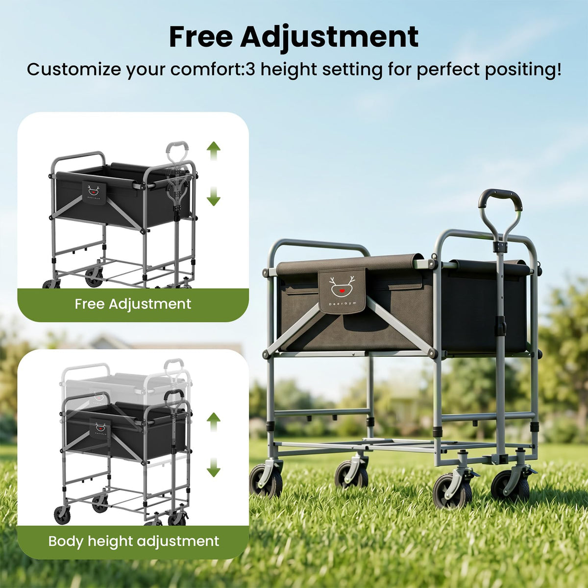 Foldable Dog Bath Cart with Brake T6881