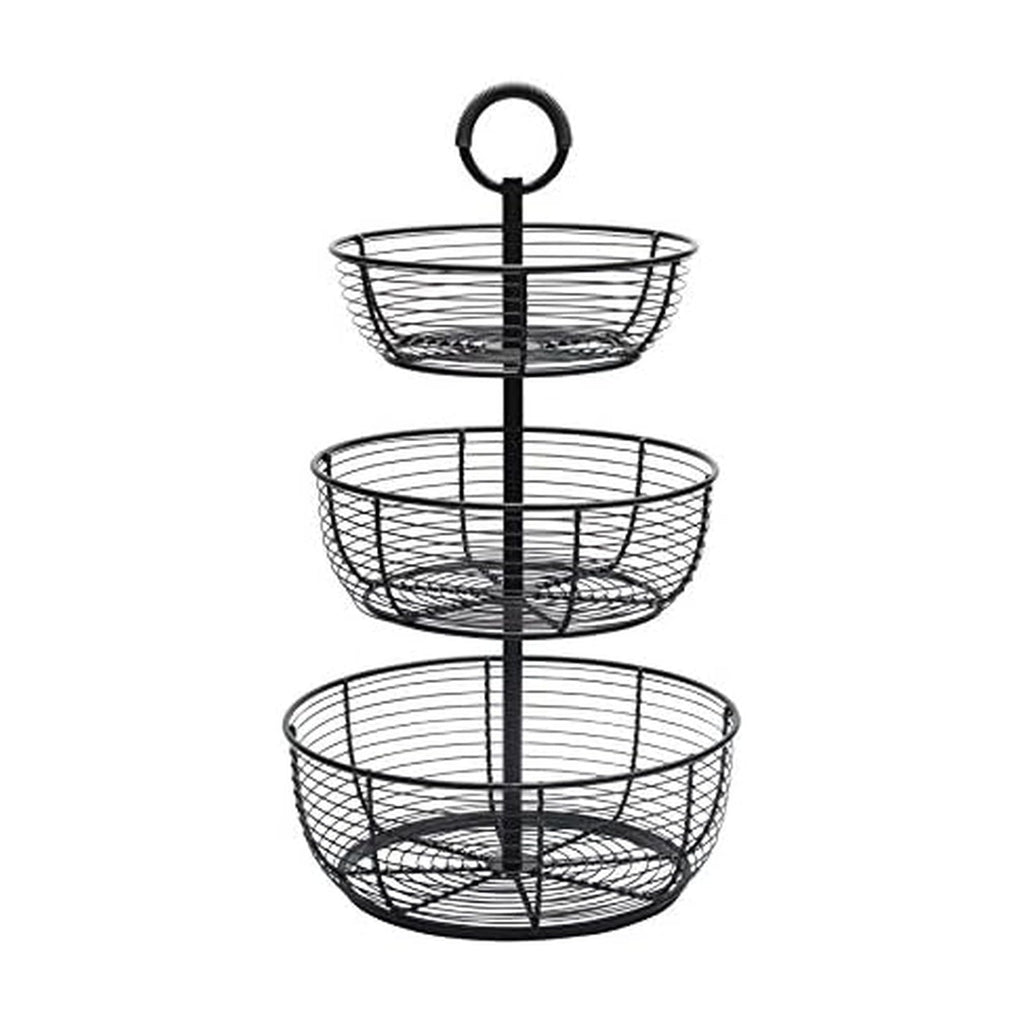 3-Tier Metal Floor Standing Fruit Storage Basket T6363