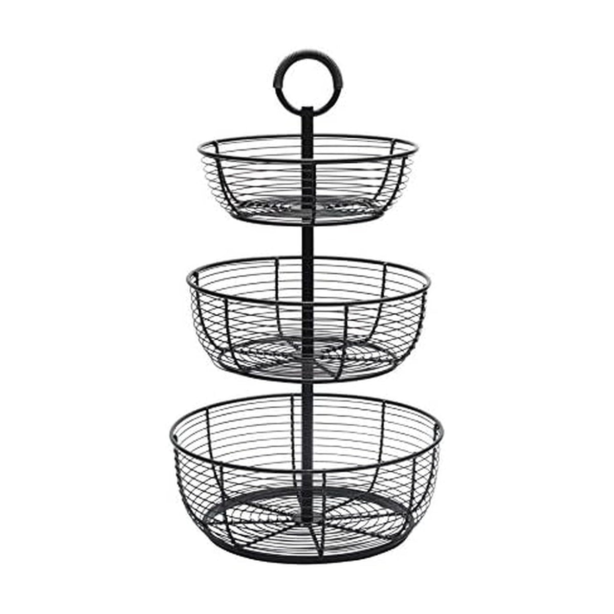 3-Tier Metal Floor Standing Fruit Storage Basket T6363
