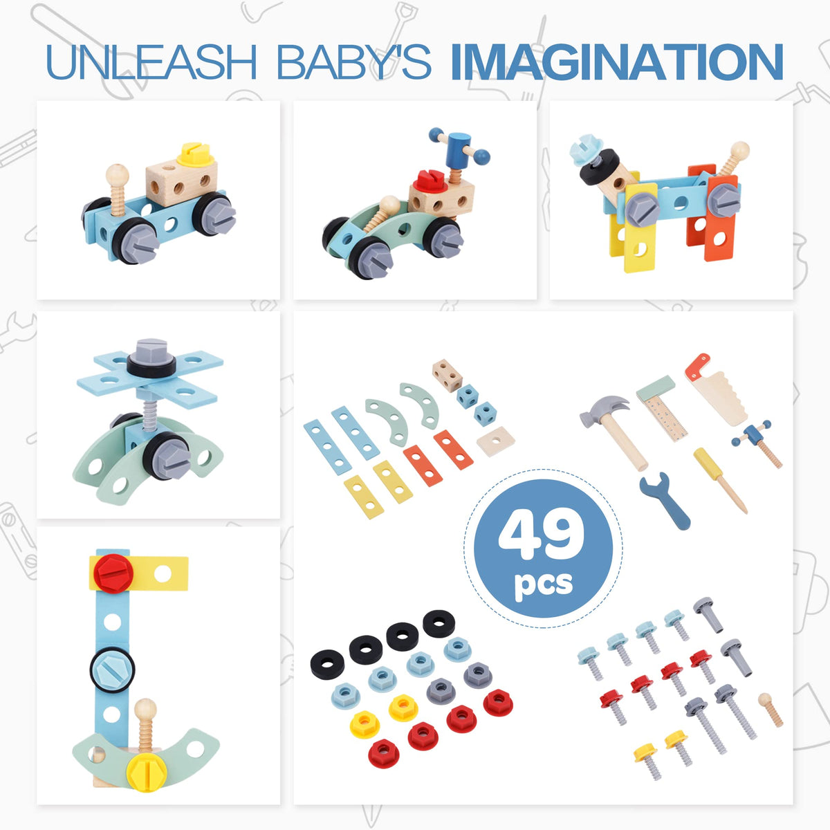 Wooden Baby Walker and Tool Bench J604461