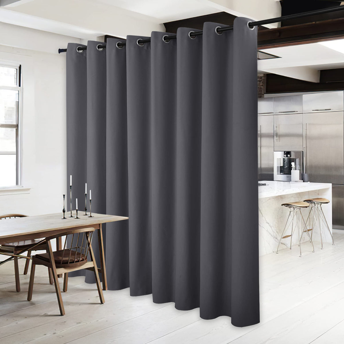 Grey 120 by 84 Inch Blackout Curtain Panel K6757