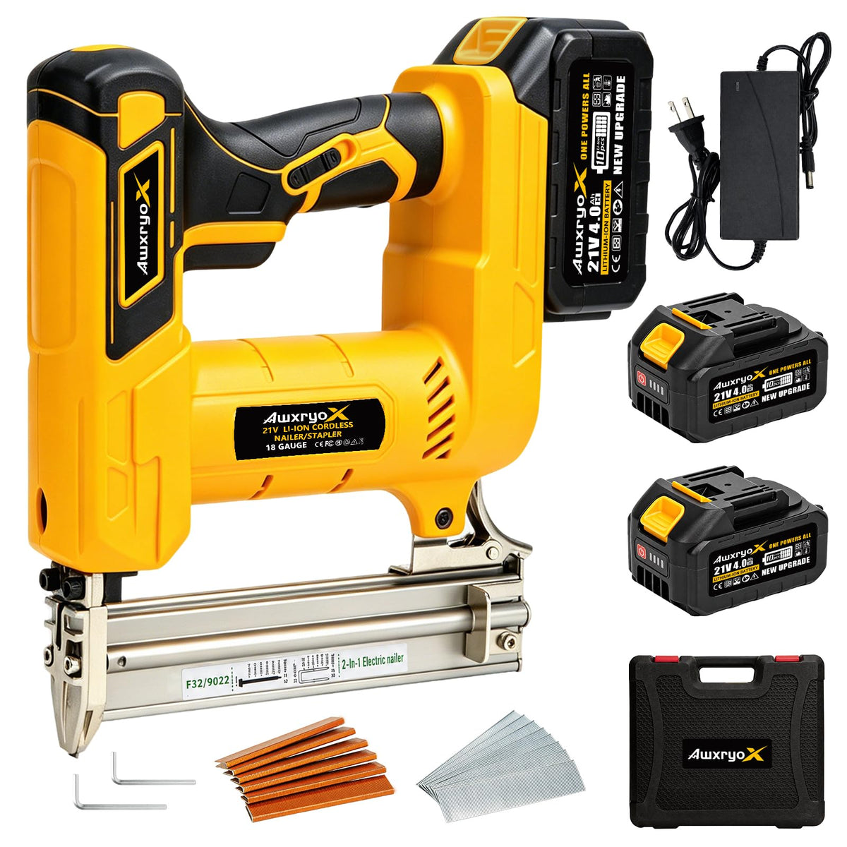 Cordless Brad Nailer 2-in-1 18 Gauge Electric Nail Gun Kit N147615