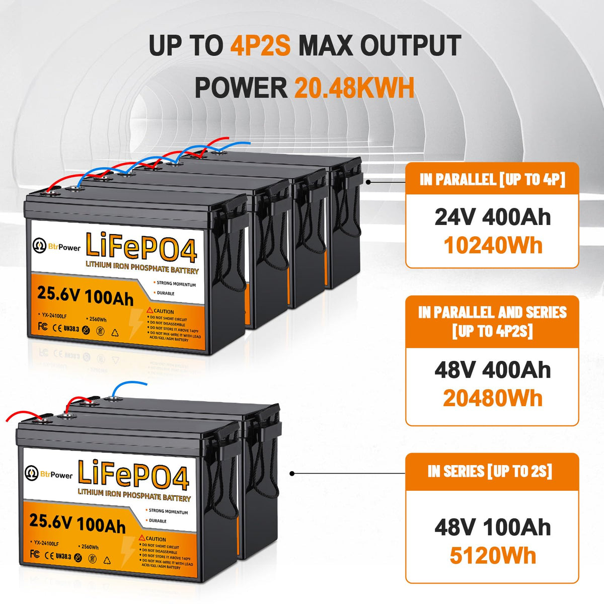 24V 100Ah Deep Cycle LiFePO4 Battery H169160