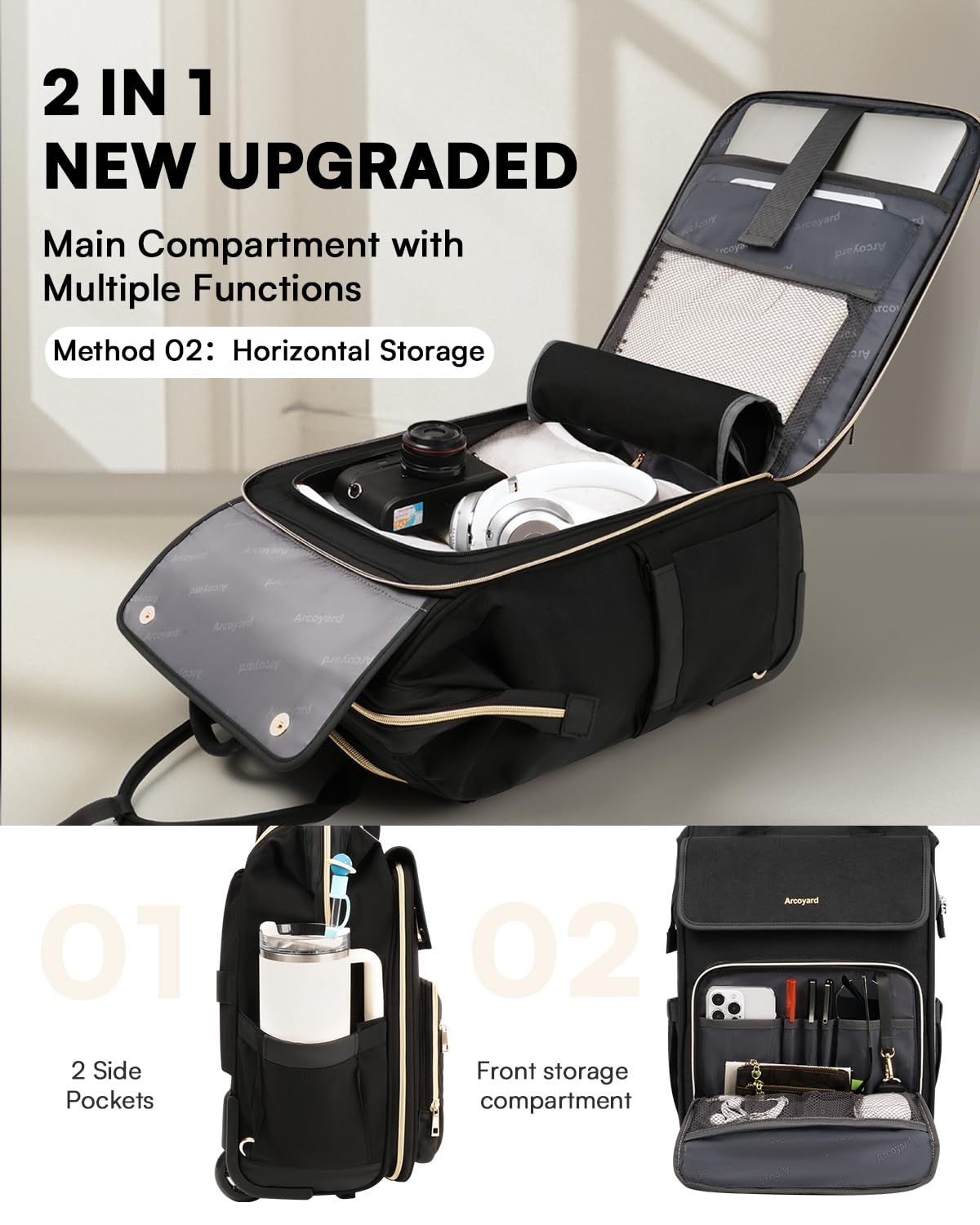 Rolling Laptop Backpack with Wheels R583