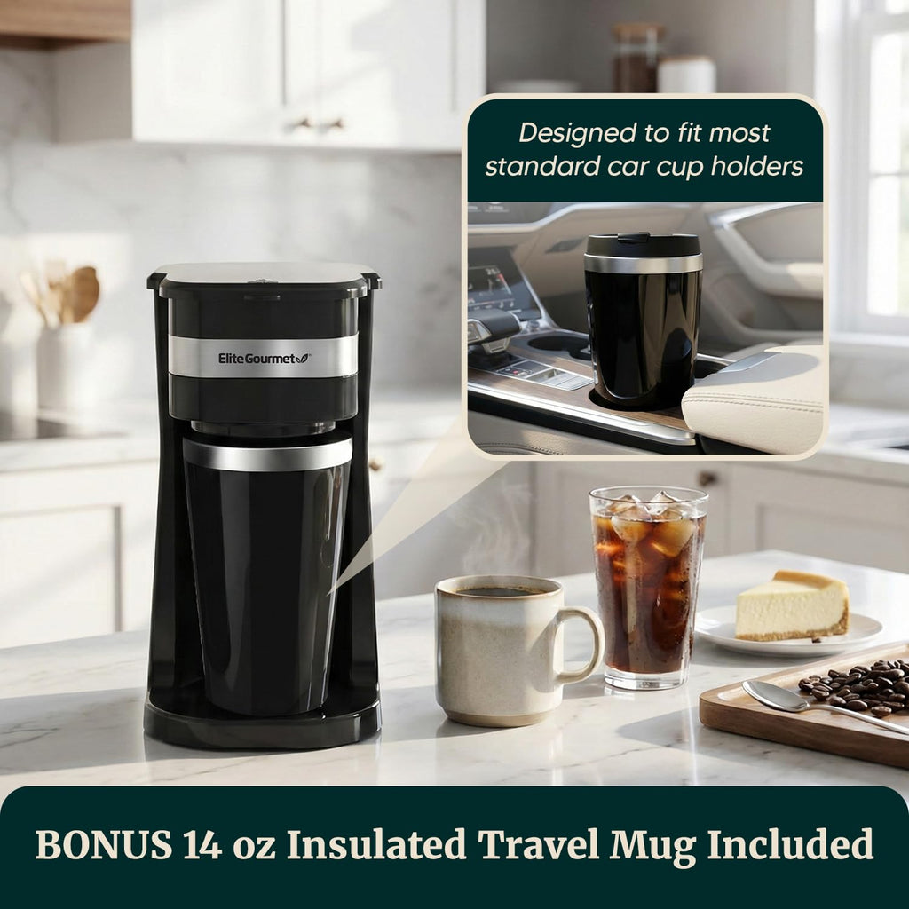 Black Single-Serve Compact Coffee Maker G8369