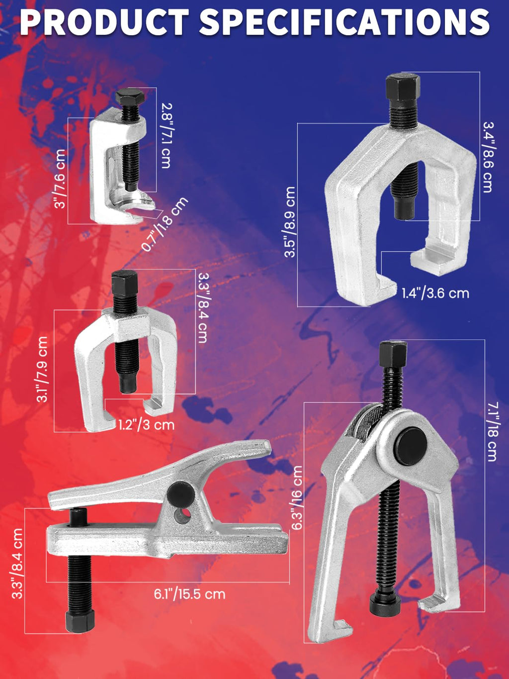 5 PCS Ball Joint Separator Front End Service Tool Kit Q425609