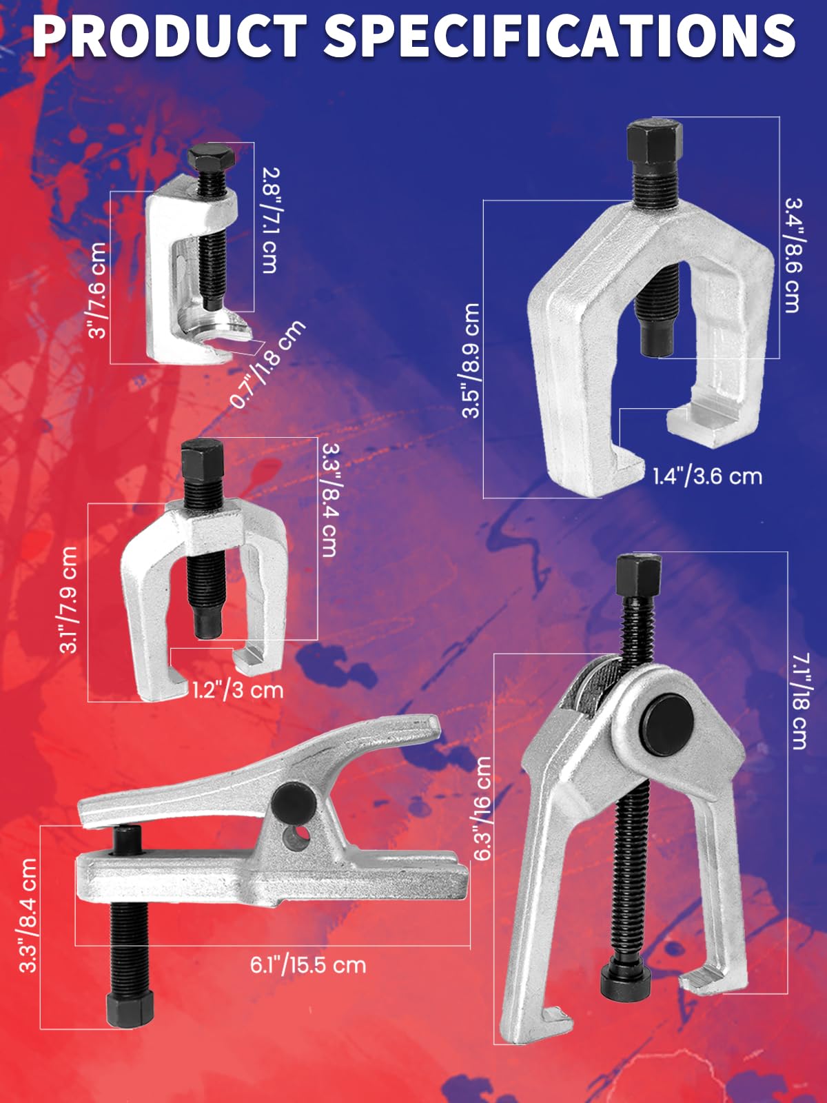 5 PCS Ball Joint Separator Front End Service Tool Kit Q425609
