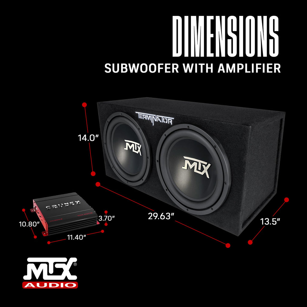 1000 Watt 2 Channel Amplifier with 12 Inch Subwoofer Enclosure R348434