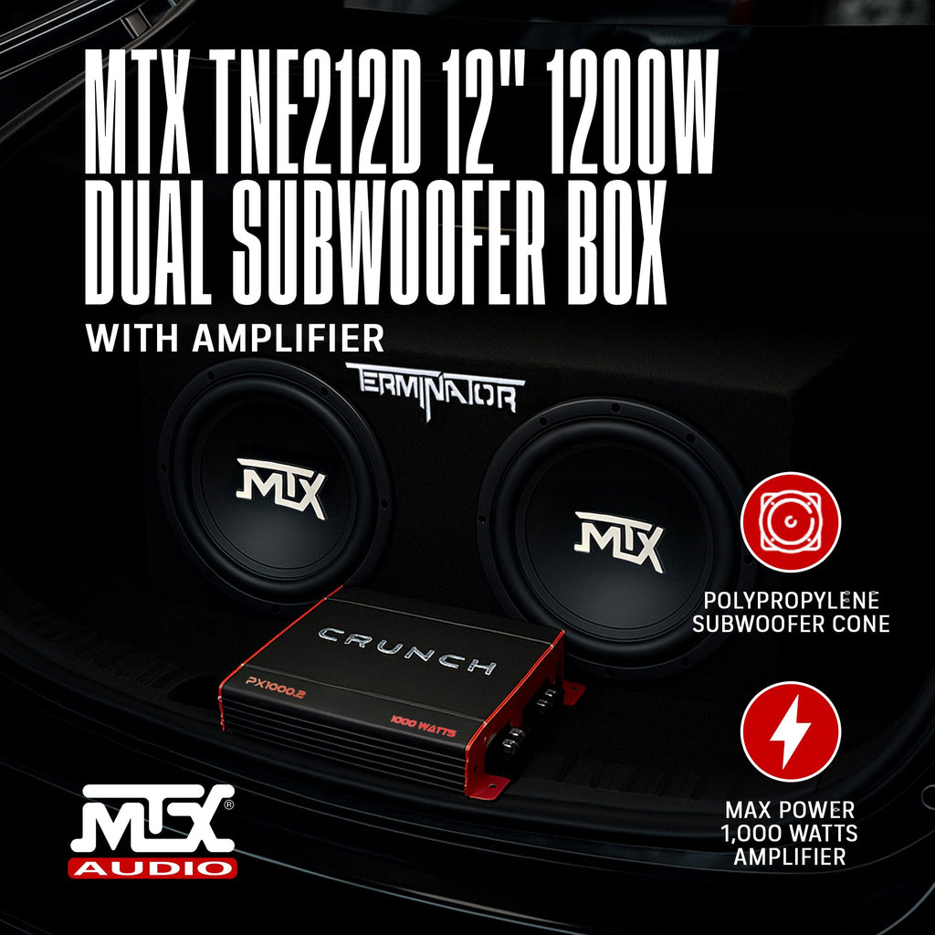 1000 Watt 2 Channel Amplifier with 12 Inch Subwoofer Enclosure R348434