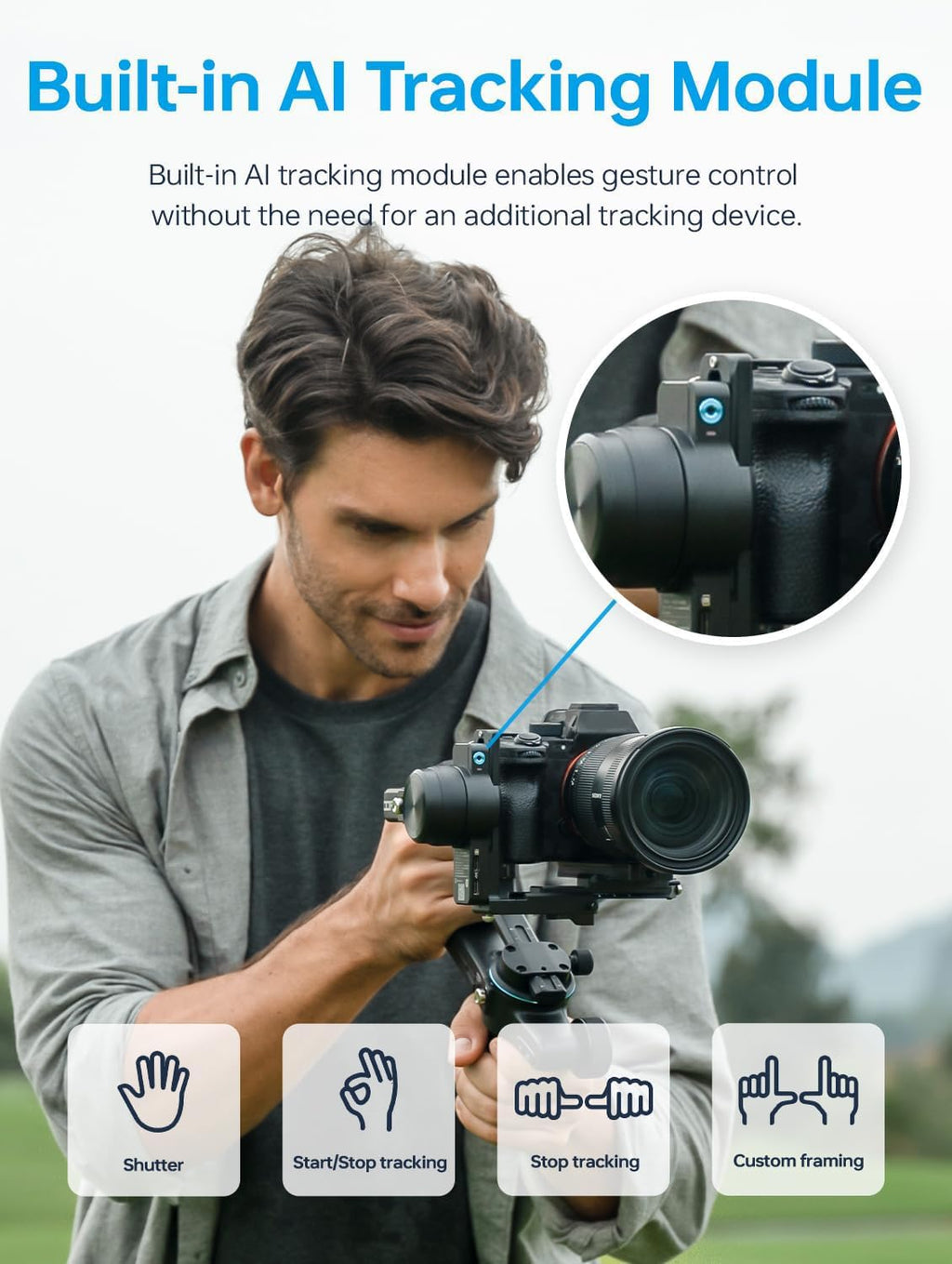 Camera Gimbal Stabilizer with AI Tracking H9214