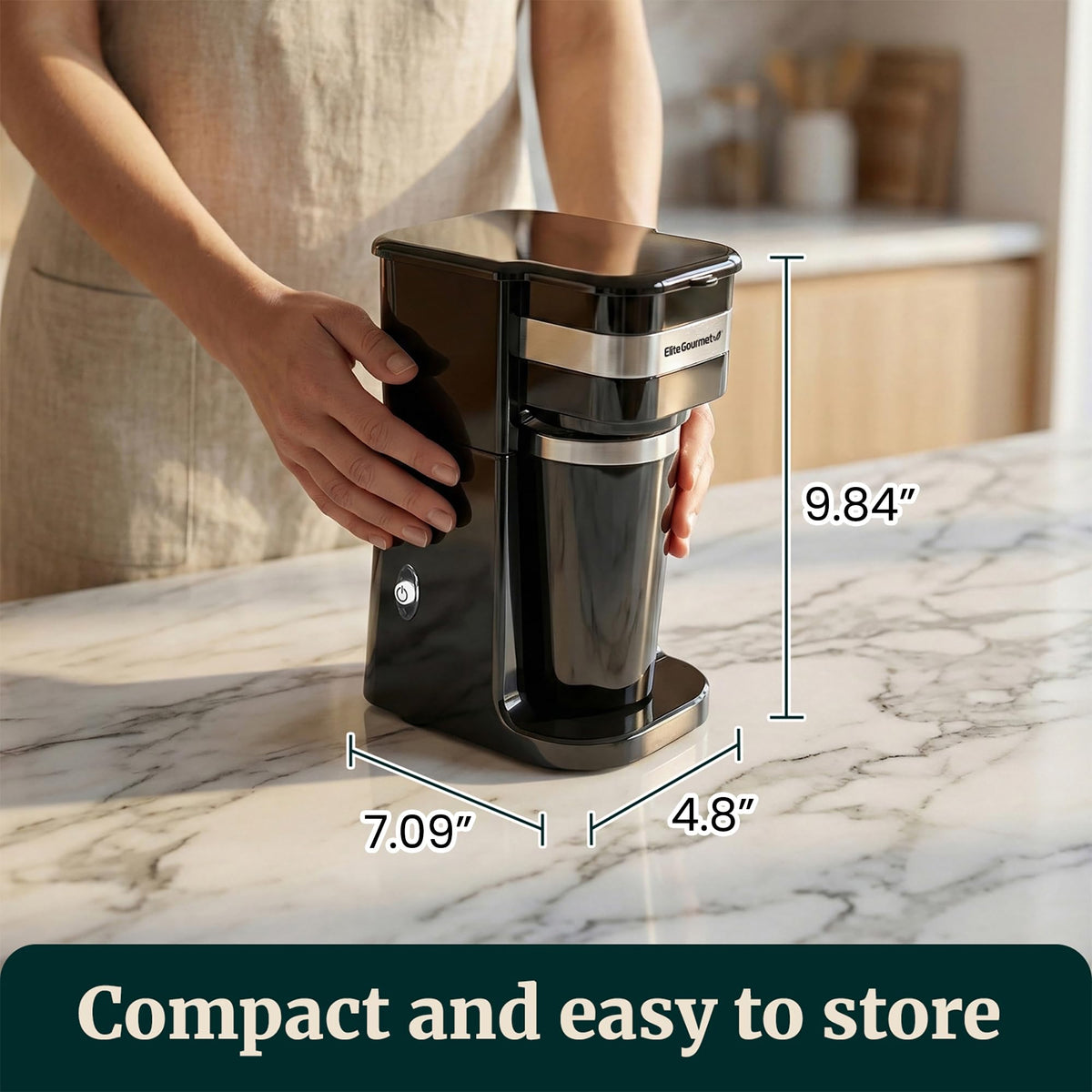 Black Single-Serve Compact Coffee Maker G8369