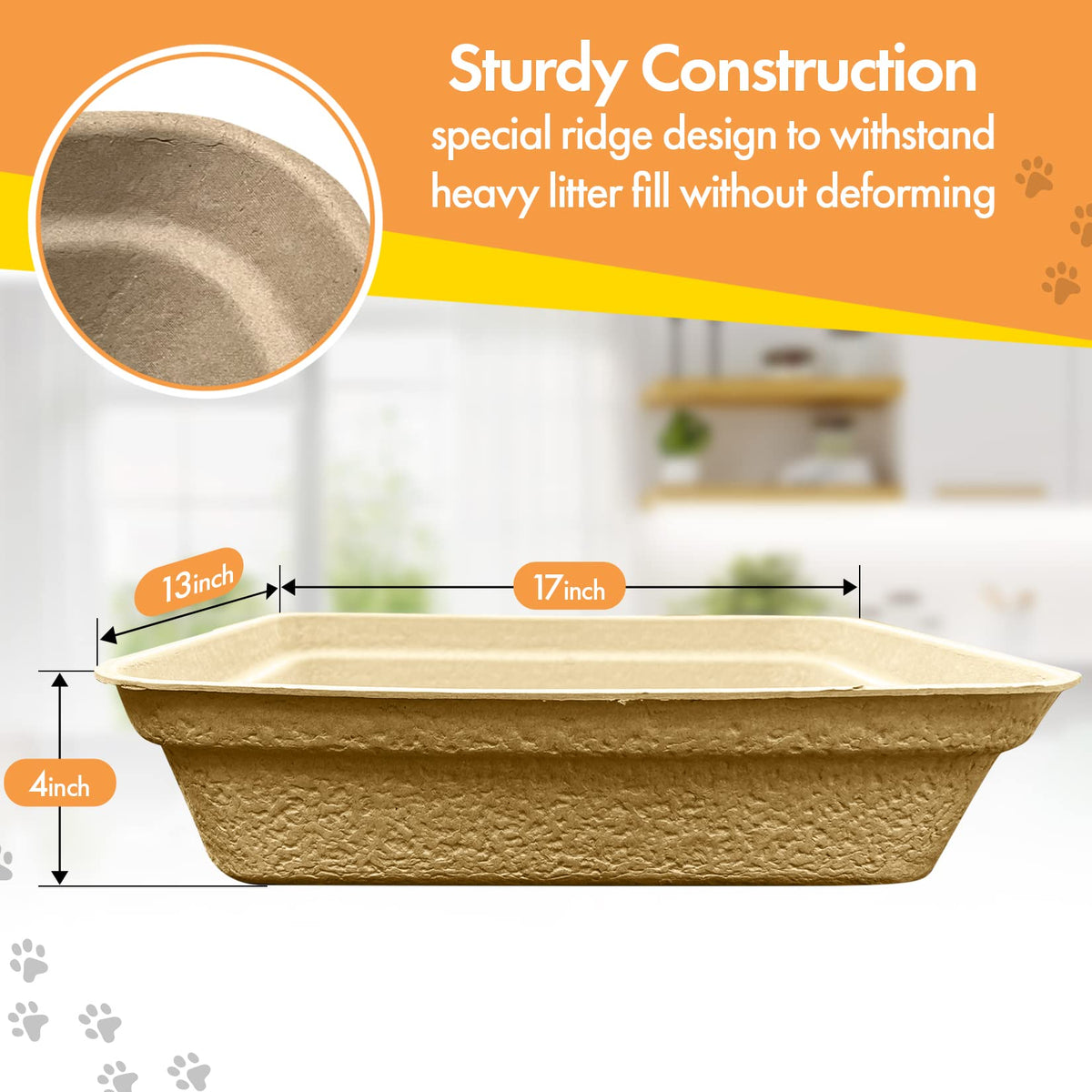 Disposable Litter Boxes Brown Large 6-Pack M3196