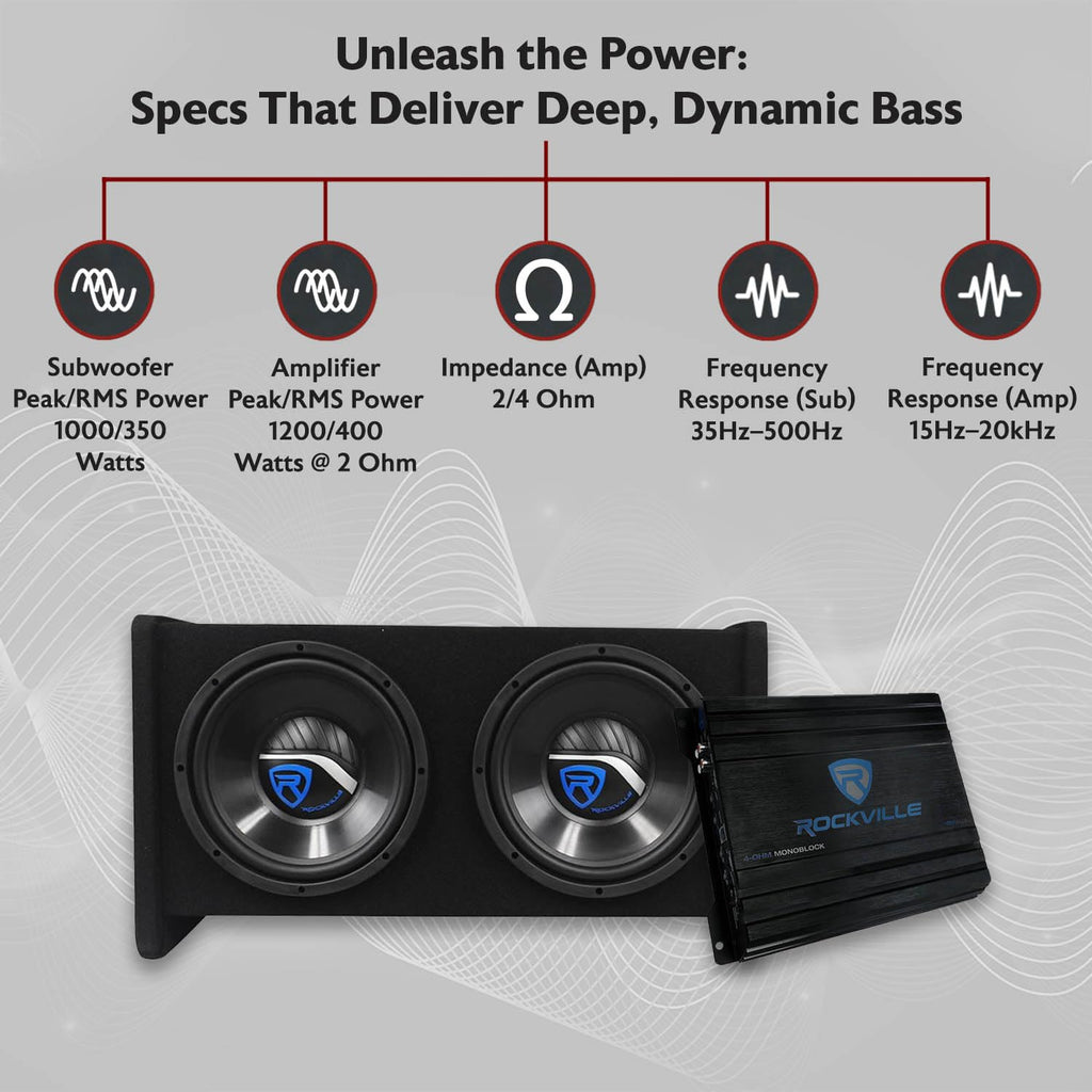 Dual 10" Car Subwoofer Enclosure with Mono Amplifier P61927
