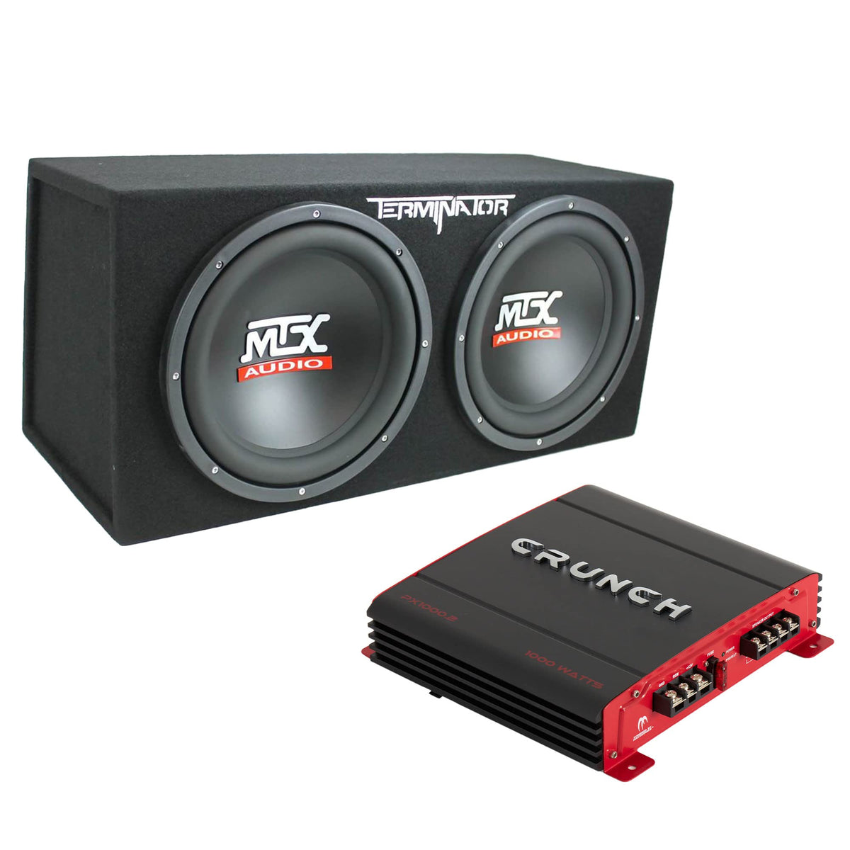1000 Watt 2 Channel Amplifier with 12 Inch Subwoofer Enclosure R348434