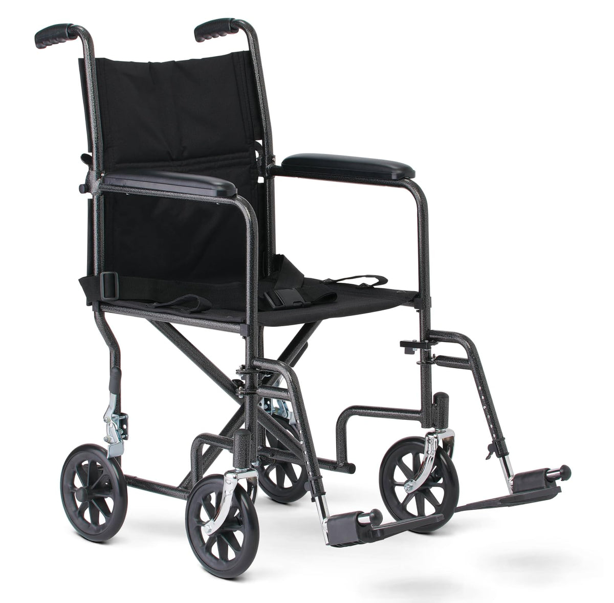 Folding Steel Transport Wheelchair with Swing-Away Footrests Q949548