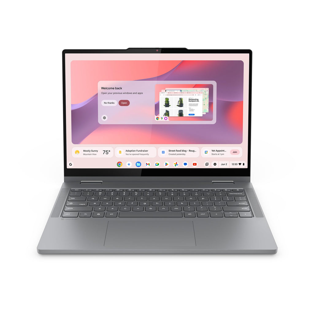2-in-1 Lightweight Laptop 14" WUXGA IPS Touchscreen 4GB RAM 128GB UFS Luna Grey J52835