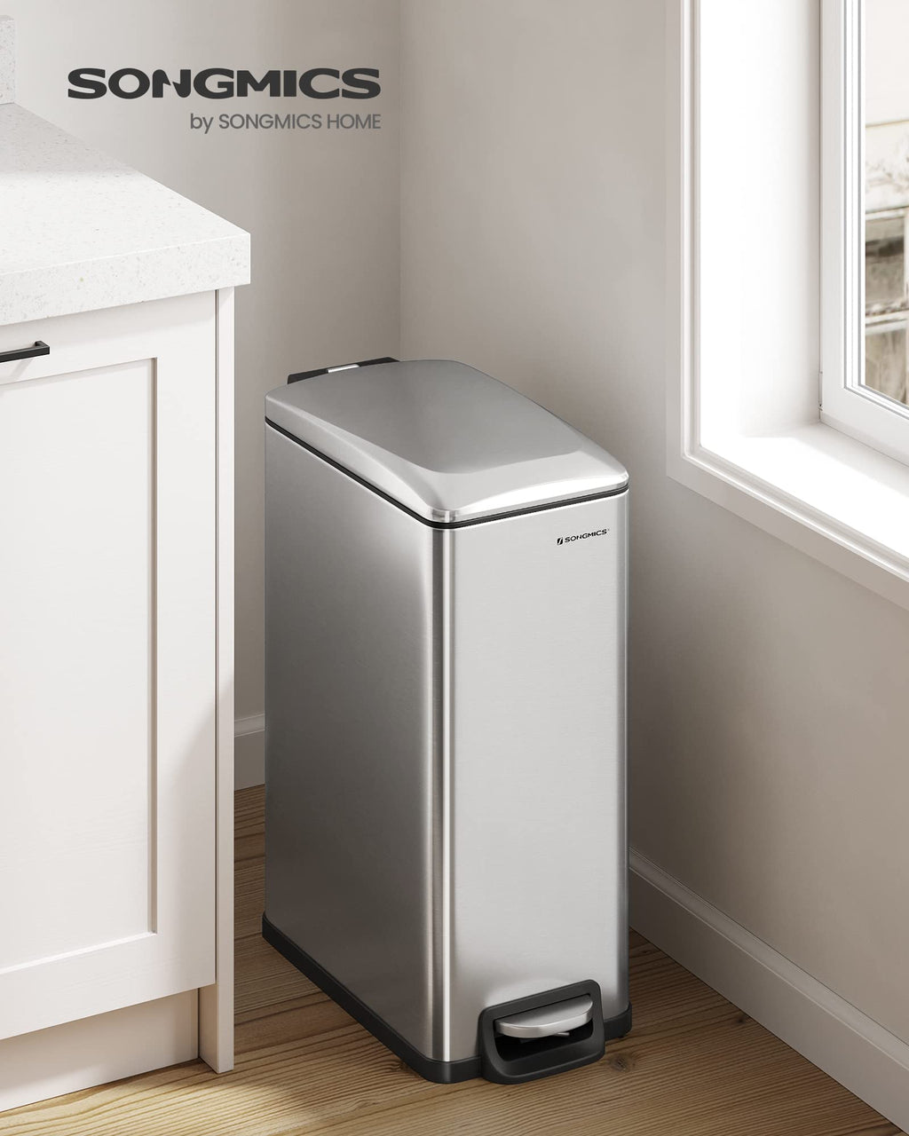 13 Gallon Stainless Steel Kitchen Trash Can with Lid K610076