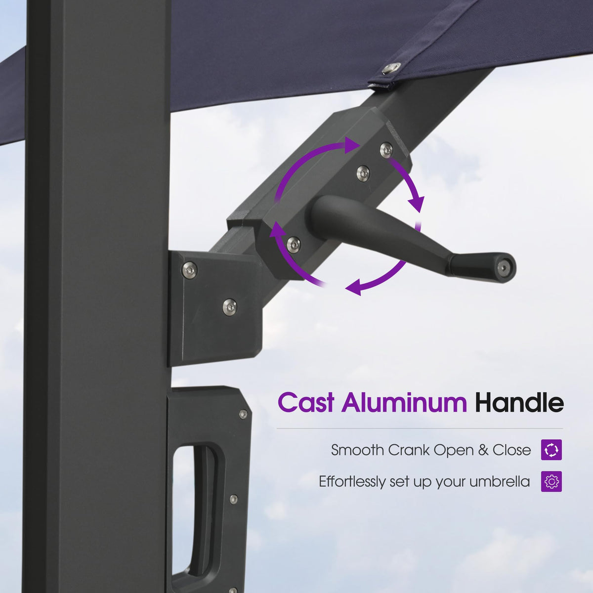 Navy Blue 10' X 13' Dual-Top Cantilever Umbrella with Base B53322