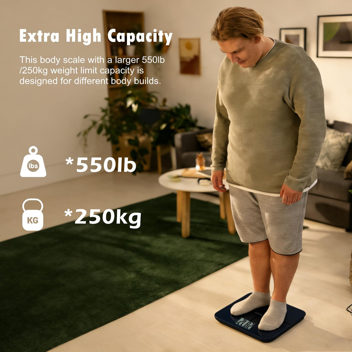 Digital Bathroom Scale 550lb Extra Large Display Z7900